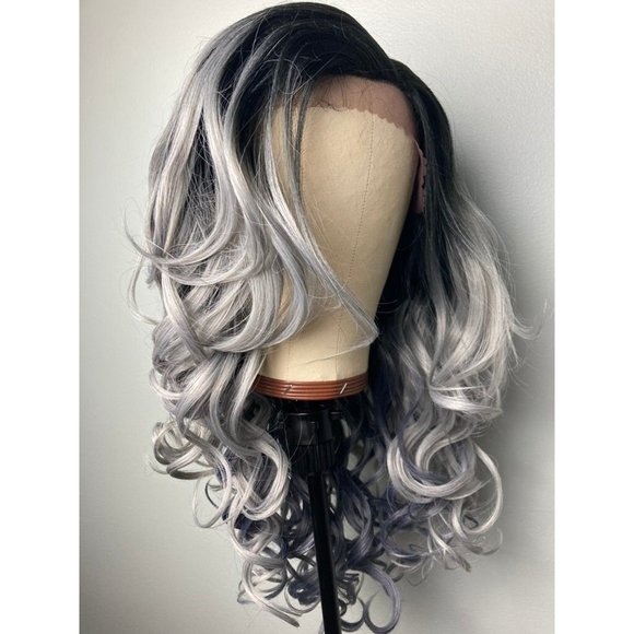 Ombré Gray Lace Front Wig - Picture 5 of 8